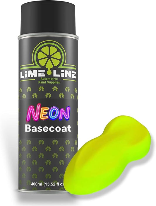 LiME LiNE Premium Automotive Basecoat Aerosol Spray Paint - Fast Drying- Custom Paint, Must Be Clearcoated! (Neon Yellow)