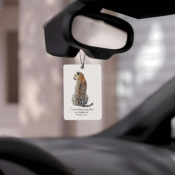 EVER-GOING TUNE Trendy Leopard Print Car Air Freshener 4 Pcs,Retro Coquette Cheetah Prints Room Decor, Christian Bible Gift Air Freshener Hanging in Car Wardrobe Drawer or Book.