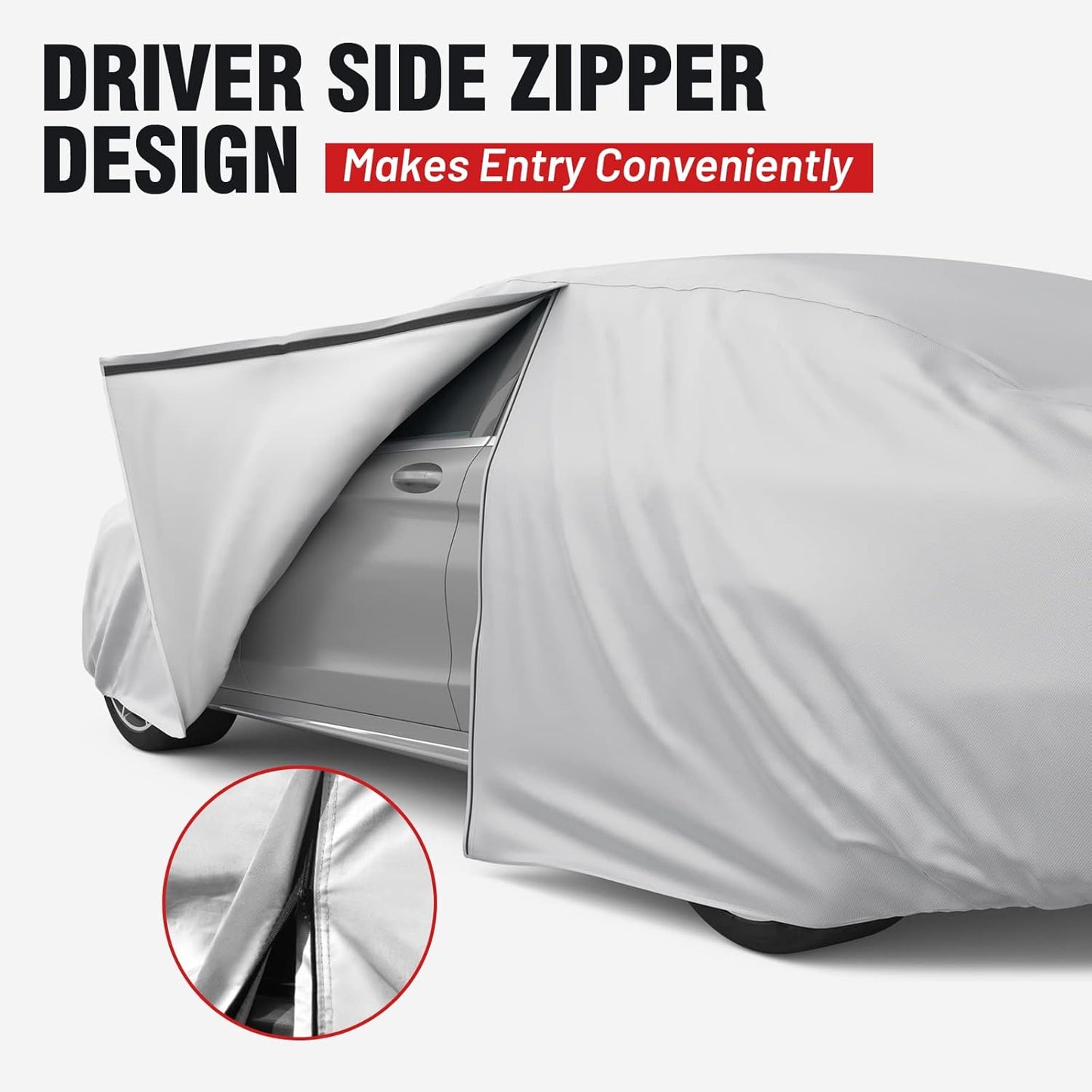 Favoto Car Cover Waterproof Outdoor - Custom Fit for Ford Mustang (1964-2024) All Weather with Reflective Stripe Snow Sun Dust UV Protection Full Exterior Cover