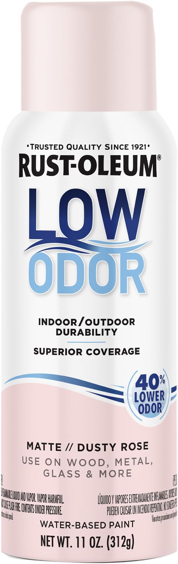 Rust-Oleum Low Odor Premium Spray Paint, 11 oz, Matte Dusty Rose