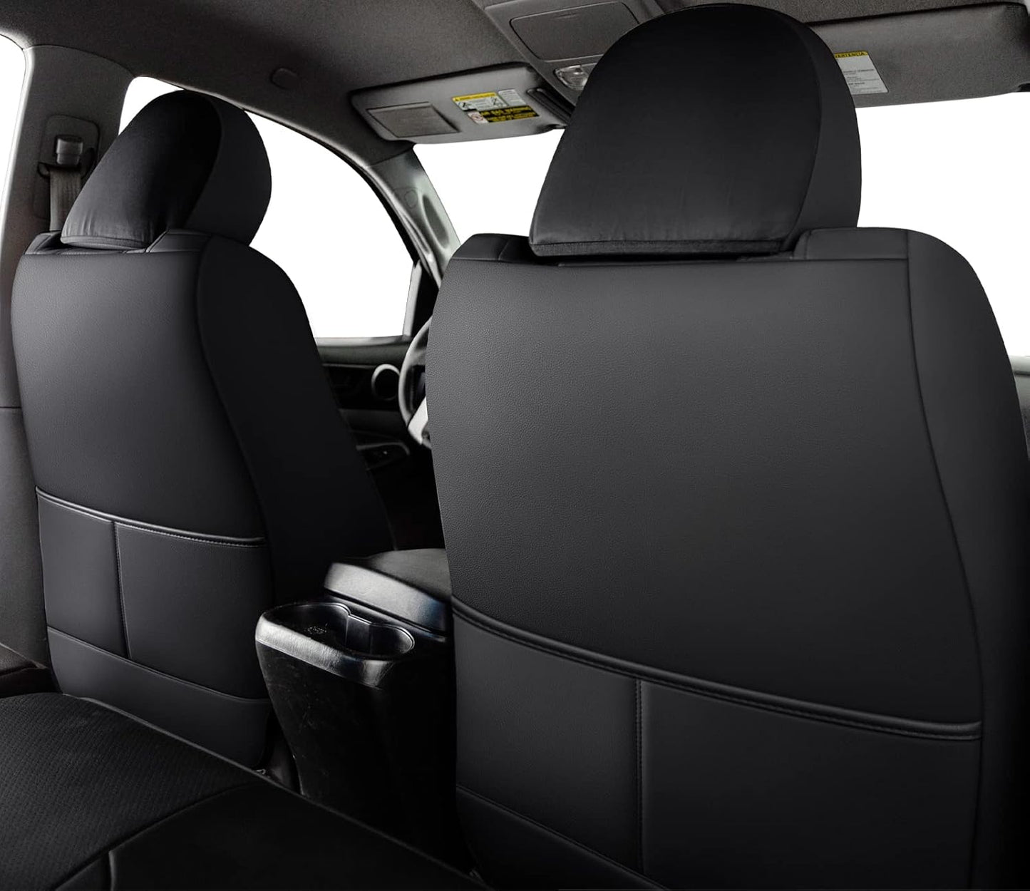 LUCKYMAN CLUB 2005-2015 Tacoma Custom Fit Seat Covers for Crew Cab with Faux Leather (2005-2015 Black)