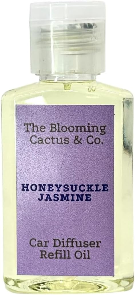Car Air Freshener Refill Oil - Fragrance Oil Diffuser Refill - Car Diffuser Refill - Reed Diffuser Refill -The Blooming Cactus & Co. - (HoneySuckle Jasmine)