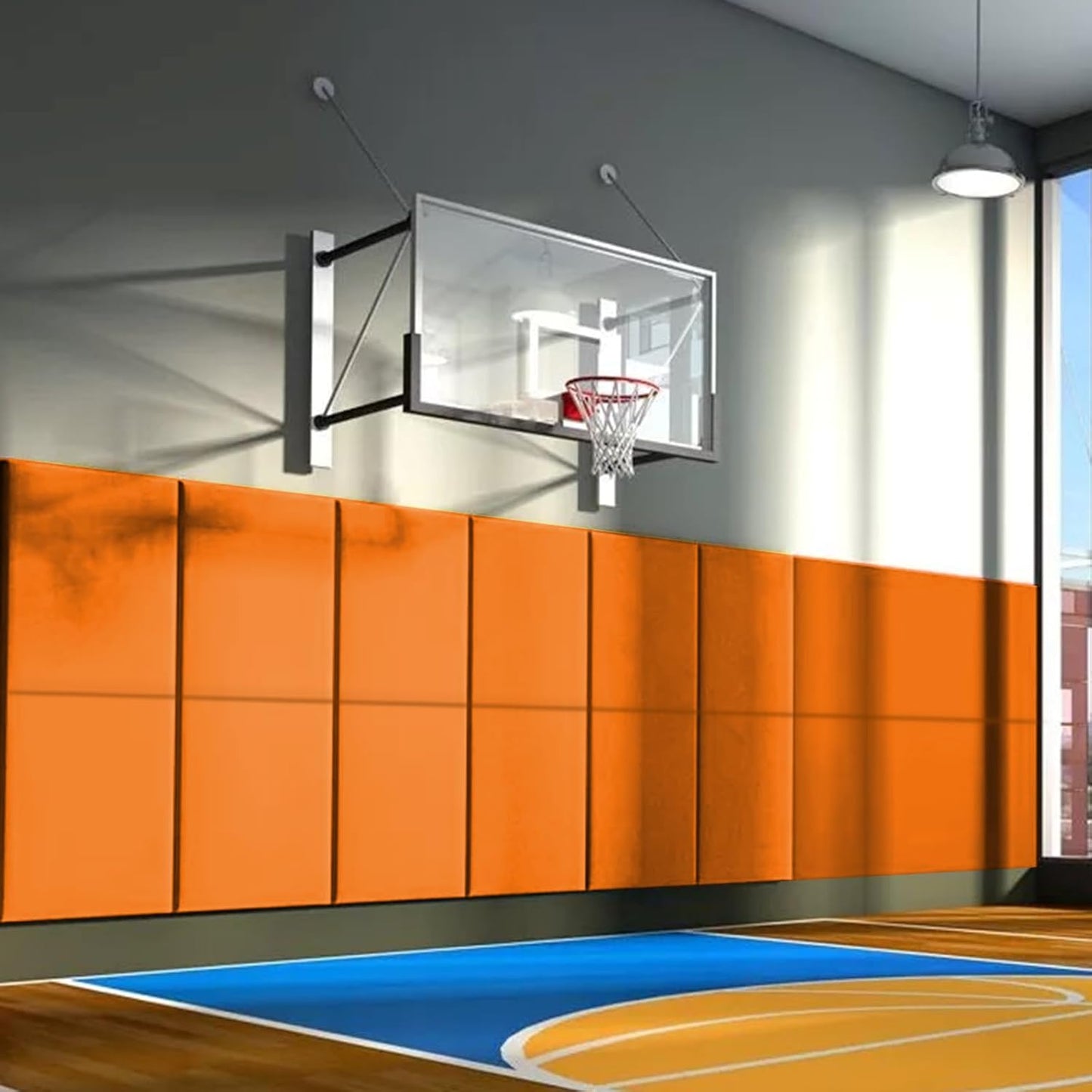 PROGOAL 60"/72" High Gym Wall Padding 2"/4" Thick Foam Basketball Court Wall Mount Protector for Garage Taekwondo Babyroom - Durable Waterproof Anti-Cushion
