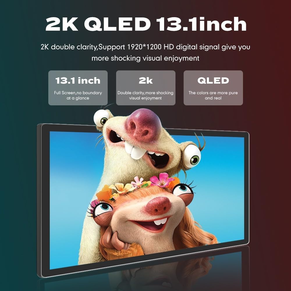 Kunfine Car CarPlay Android Auto Navigation Stereo GPS Radio Reverse Camera Display 13.1" QLED Touchscreen Headunit Tablet Pad Media Player For Peugeot 301 13-22 if Applicable Octa Core 8G+256G Silver