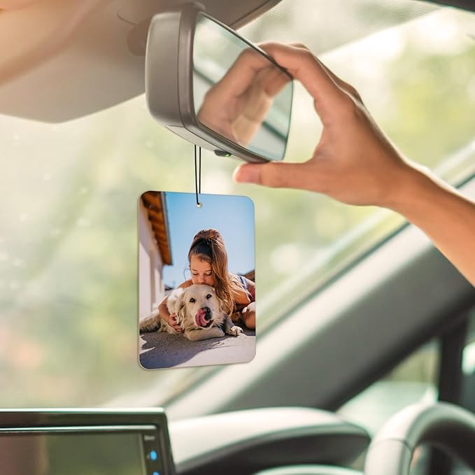 Custom Car Air Freshener with Picture Text - Personalized Car Air Freshener with Multiple Fragrances for Valentine's Day Birthday Gift Hanging Ornaments
