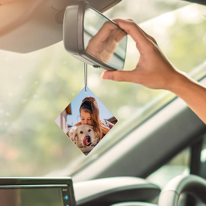 Custom Car Air Freshener with Picture Text - Personalized Car Air Freshener with Multiple Fragrances for Valentine's Day Birthday Gift Hanging Ornaments
