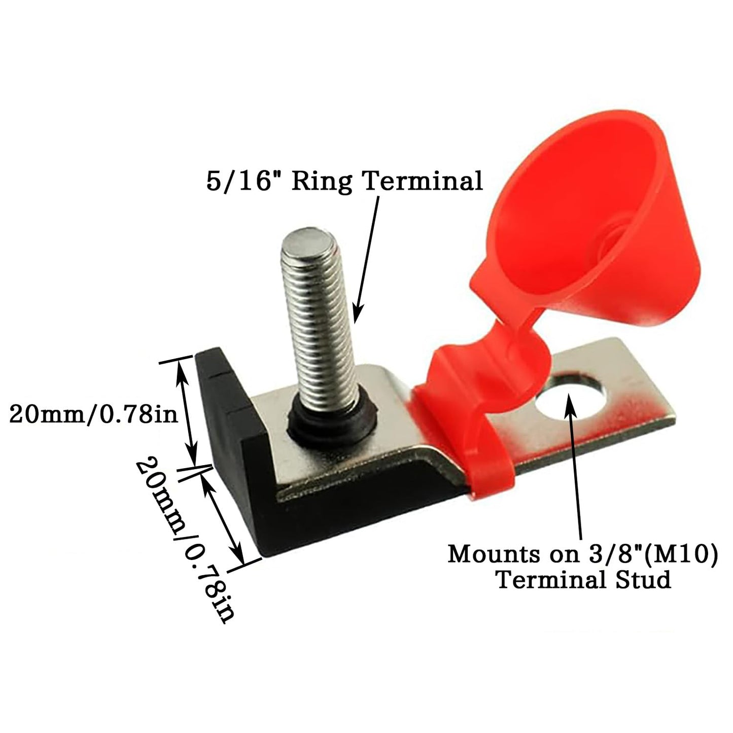 MRBF Terminal Fuse Block 90 AMP Marine Rated Battery Fuses 58V DC Max IP66 Waterproof Fuse Holder 90A