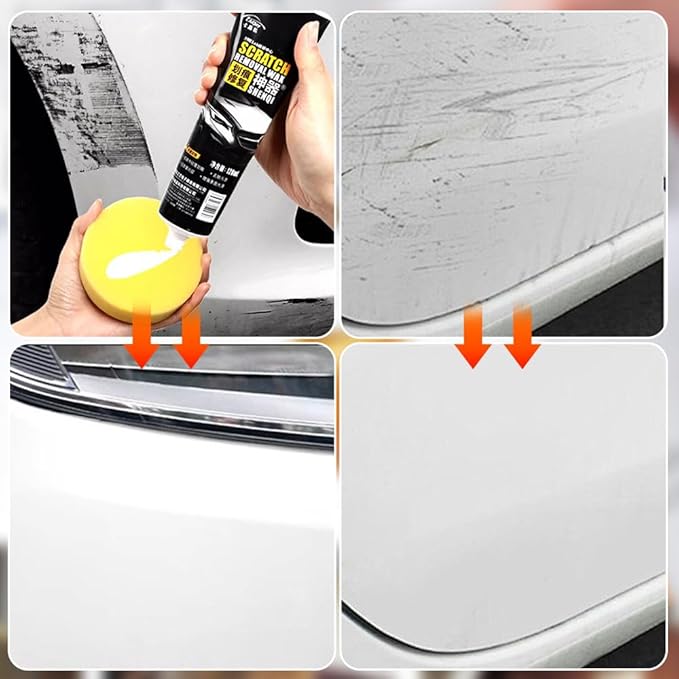 Scratch Remover for Vehicles, 2026 Upgraded Car Scratch Remover Polishing Wax, Car Scratch Repair Paste with Wipe and Sponge for Deep Scratches (5)