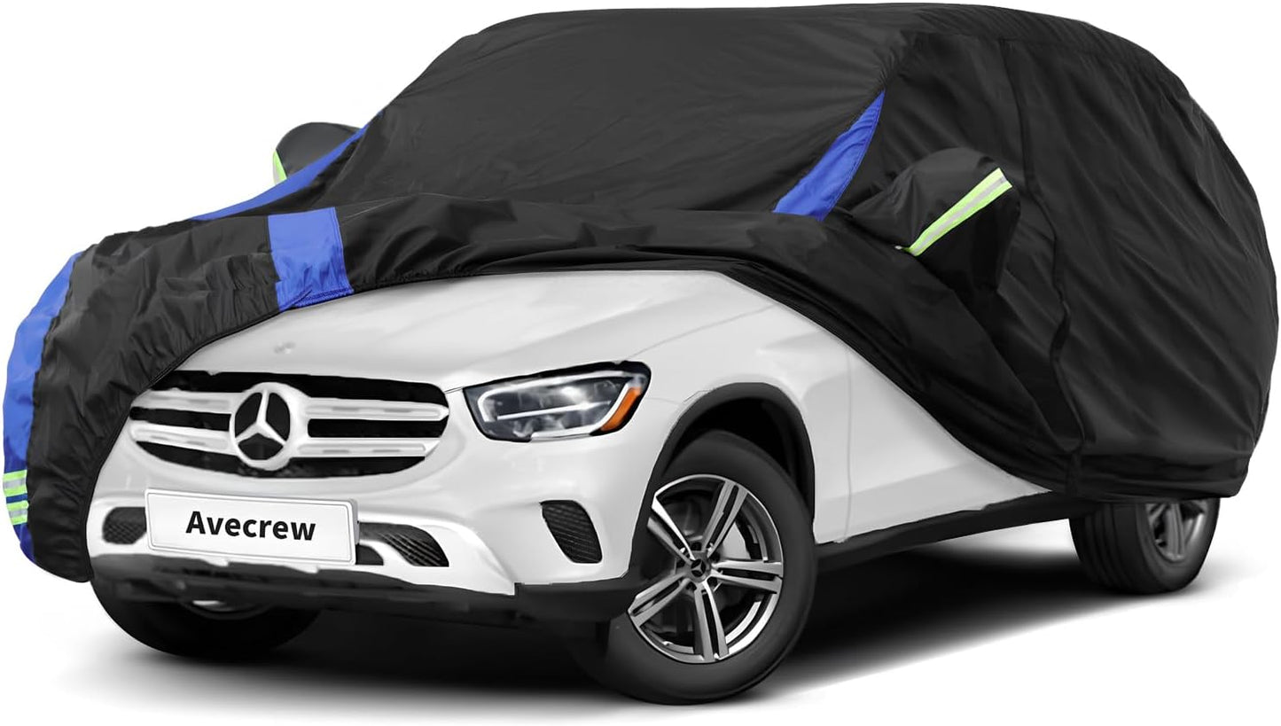 Avecrew Car Cover Custom Fit for Benz GLC, Waterproof All Weather Full Exterior Cover Rain Snow UV Protection Cover with Side Door Zipper Design