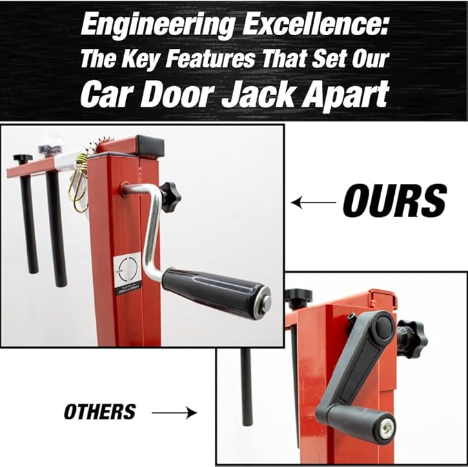 LAUCO Car Door Installer and Remover Jack Lift Hoist, Heavy Duty Car Door Jack, Floor Jack, Trolley Service Lift Floor Jack with 4 Steel Swivel Castors Hoist Jack Stand Dolly Red- [7756]
