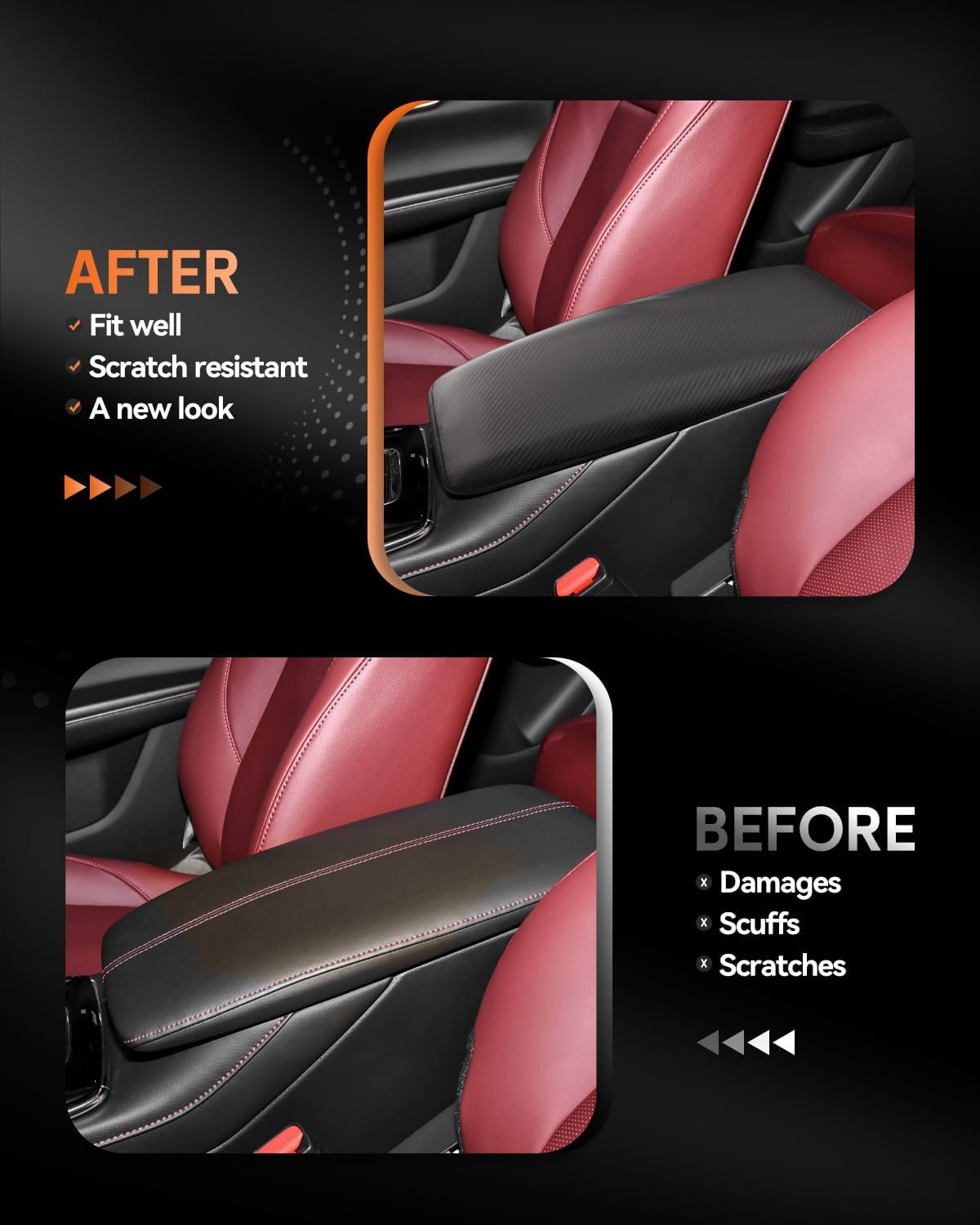 CDEFG for Mazda CX-30 2020-2025 Center Console Cover Armrest Box Cover for CX30 CX 30 2020 2021 2022 2023 2024 2025 Accessories Console Arm Rest Protector