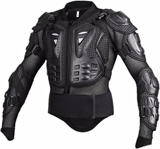 Motorcycle Full Body Armor Protective Jacket Guard ATV Motocross Gear Shirt Black Size M