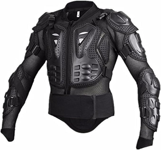 Motorcycle Full Body Armor Protective Jacket Guard ATV Motocross Gear Shirt Black Size M
