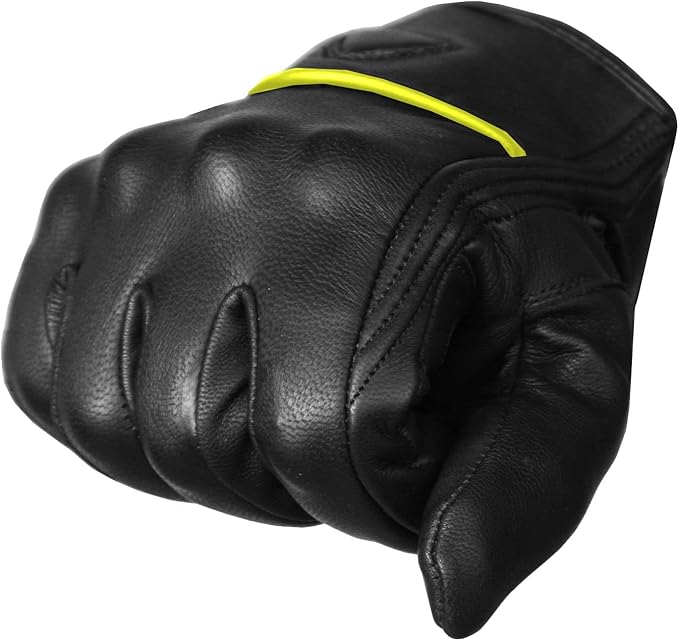 Jackets 4 Bikes Motorcycle Gloves - Premium Leather for Men Women, Touchscreen, Non-Slip, Motorbike Cruiser Street Biker Protector Glove