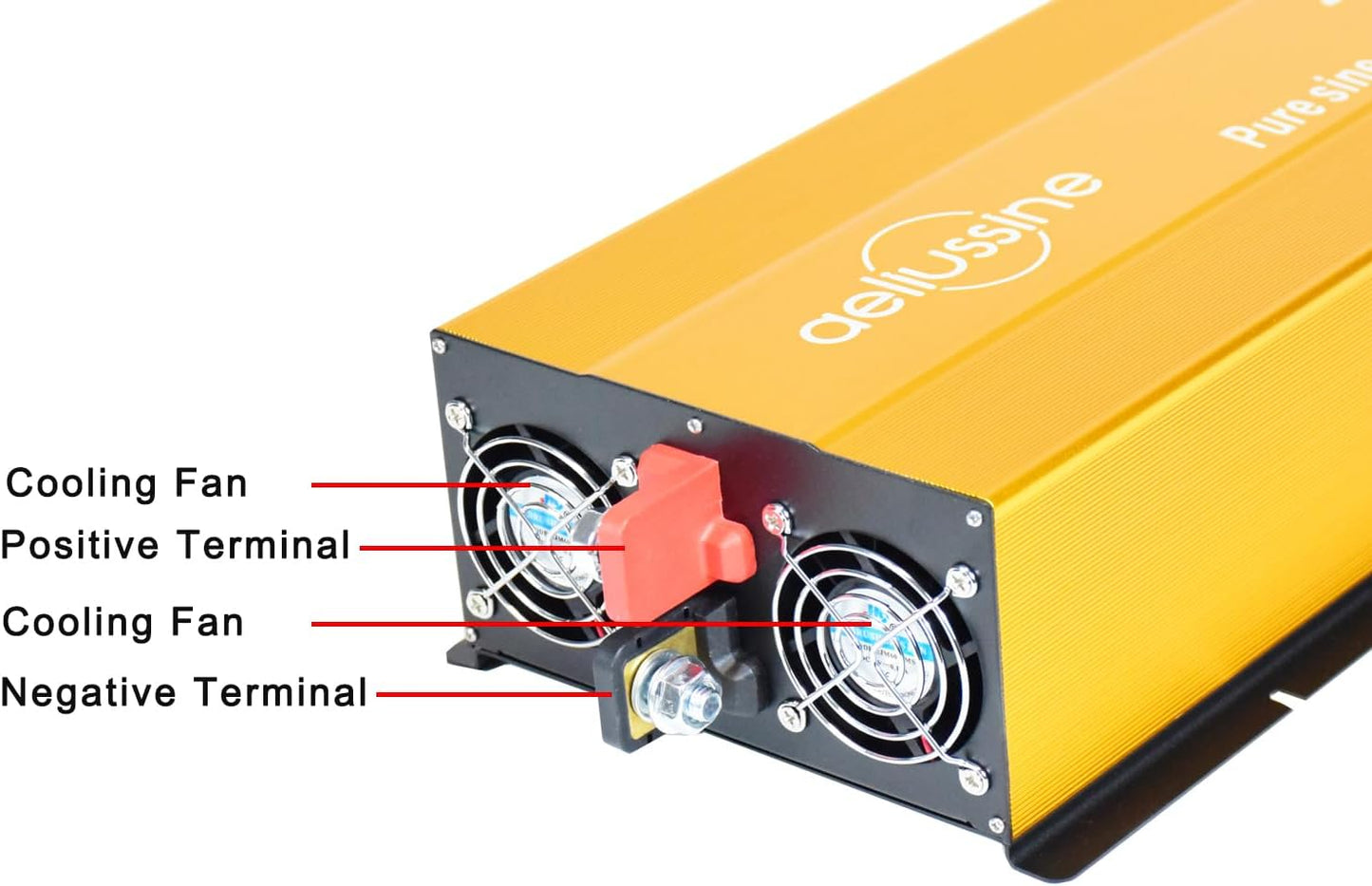 2000W Pure Sine Wave Inverter-48V DC to 110V 120V AC Power Converter with 2 AC Outlets, 48 Volt Power Inverter for Truck, Rv, Camping, Home, Emergency Power