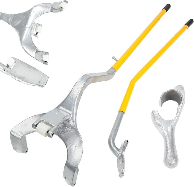 BLACKHORSE-RACING 22.5" to 24.5" Tire Changer Mount Demount Removal Tool Tubeless Truck Extra Bead Keeper Yellow