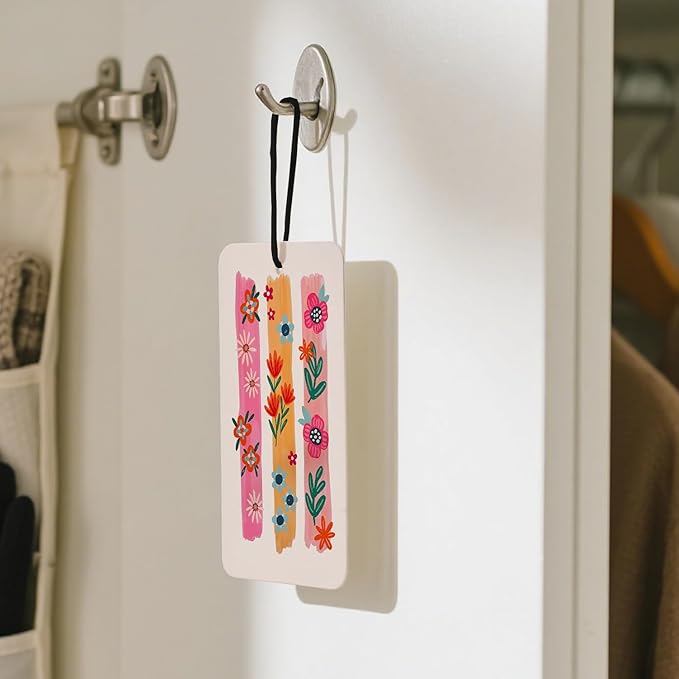 Bluebell scent Boho Floral Car Air Fresheners Natural Non Toxic Air Freshener 4 - Pack Colorful Brushstroke Flower Designs, Ideal Decor & Gift for Nature Lovers, for Car, Closet & Home
