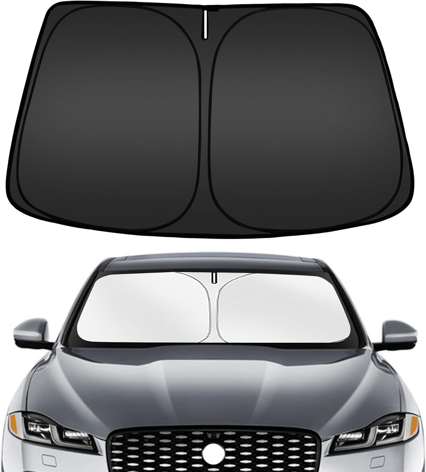 ARISMOTOR Windshield Sun Shade for Jaguar F-Pace 2016-2025, Custom Fit Foldable Front Window Sunshade Sun Visor Protector, Block UV Rays Keep Your Car Cooler