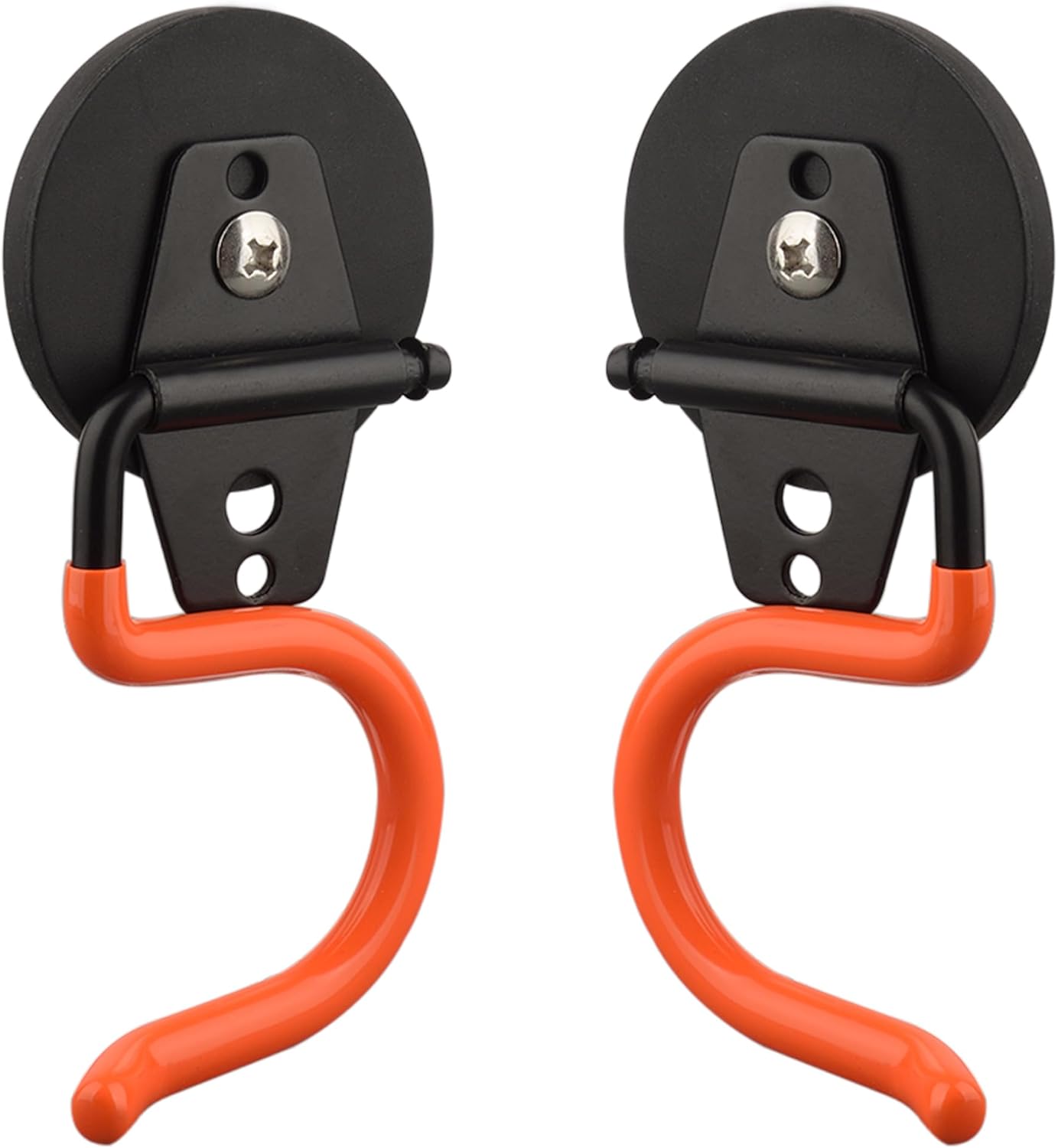 ULIBERMAGNET Magnetic Mop Broom Holder,Heavy Duty Movable Magnetic Tools Holder,Anti-Slip Strong Metal Hooks Mop Shovel Hanger for Garage, Kitchen, Laundry, Garden(2 Pack/Orange)