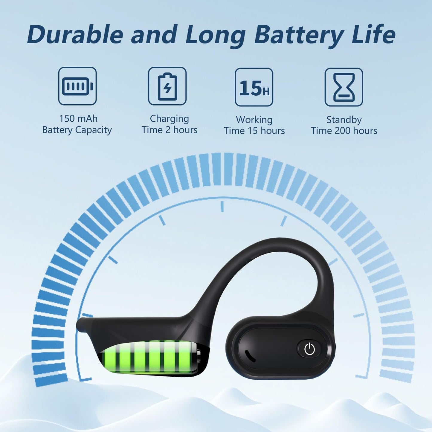 BANIGIPA Bluetooth 5.4 Headset with Microphone, Open Ear Headphones w/Mic, Wireless Earphones Noise Cancelling for HD Calling, Mute Button, Light & Comfortable Headset for Working Office Meeting-15H