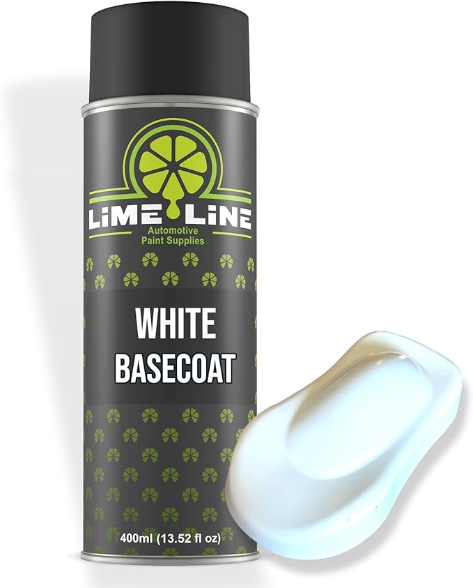 LiME LiNE Premium Automotive Basecoat Aerosol Spray Paint - Fast Drying- Custom Paint, Must Be Clearcoated! (White)