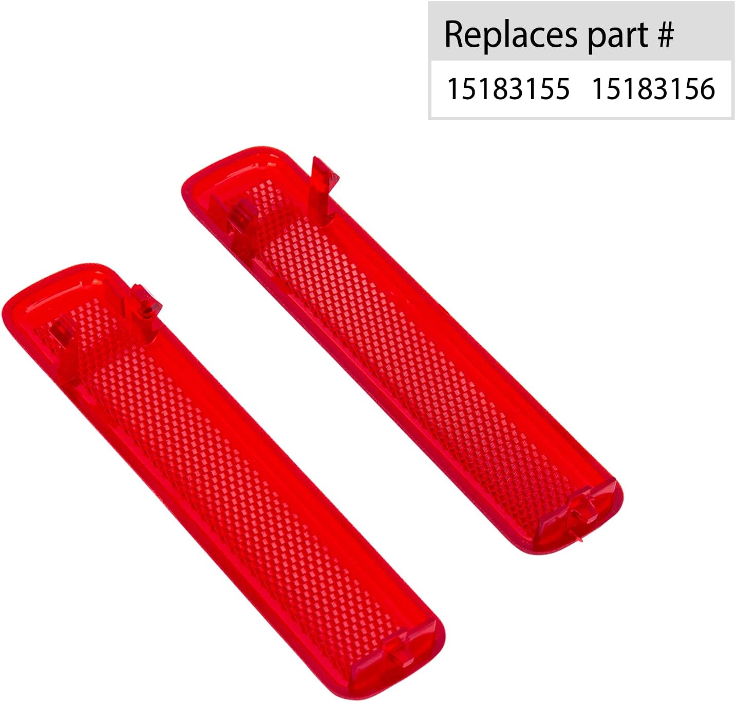 Rear Left Driver and Right Passenger Side Door Red Reflector Panel (1 Pair).Fit for Chevrolet GMC.Replaces Part # 15183155,15183156.