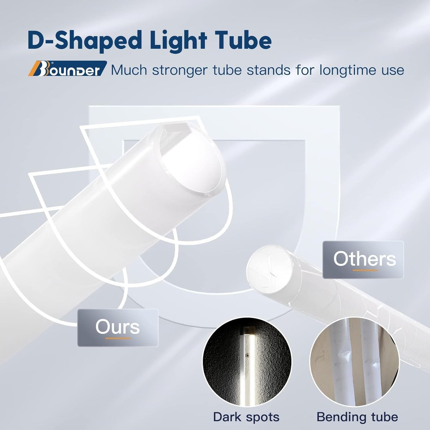 BBOUNDER 10 Pack Linkable LED Utility Shop Light, 4400 LM, 6500K Cool Daylight, 4 FT Integrated Fixture for Garage, 40W Equivalent 250W, Surface + Suspension Mount, Black