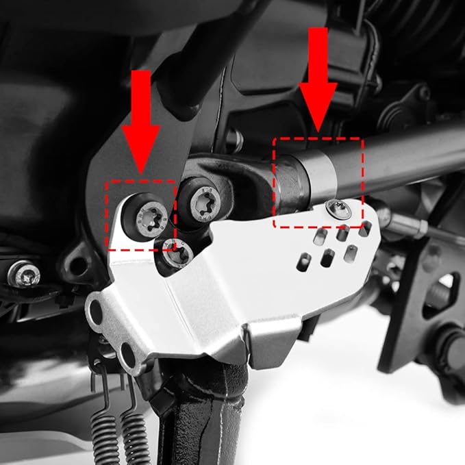 Modeer for R1250R R1250RS R1250GS Adventure R1250GS HP Motorcycle Sidestand Side Stand Switch Protector Guard Cover Cap R 1250 GSA R1250GSA R1250 GS adv R 1250R R1250 RS HP R 1250GS (Silver)