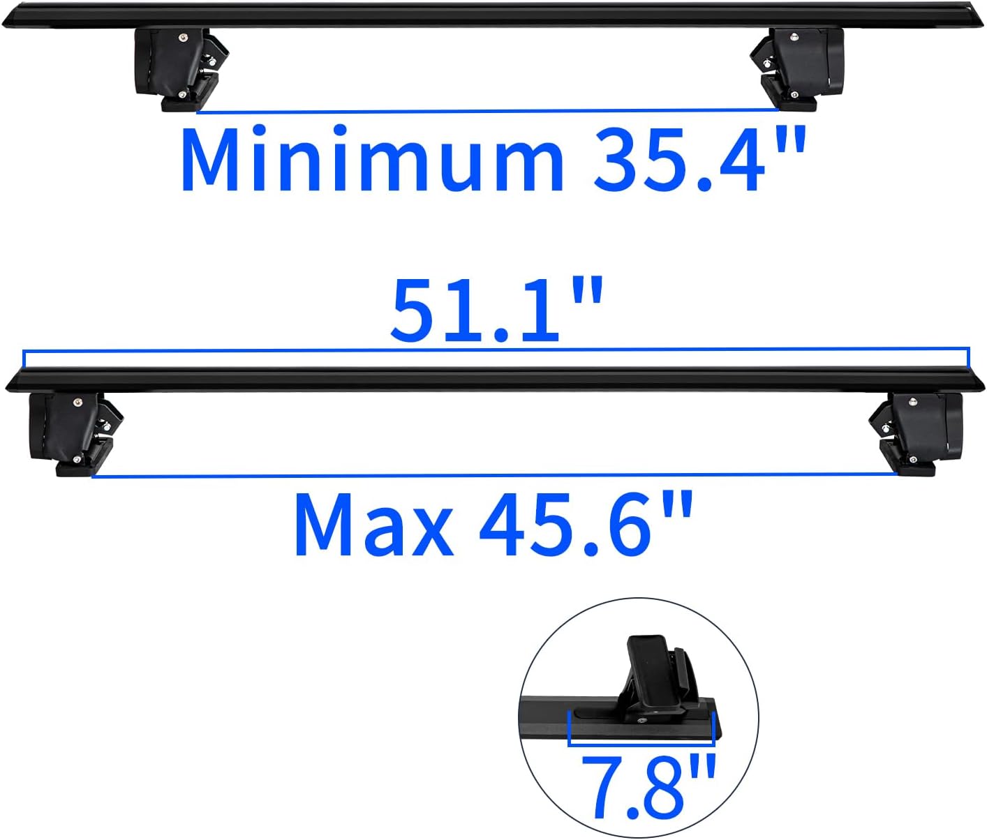 51" Roof Rack Cross Bars,Adjustable Universal Roof Rack,Aluminum Locking Crossbars Fit for Car SUV Without Any Types of Side Rails