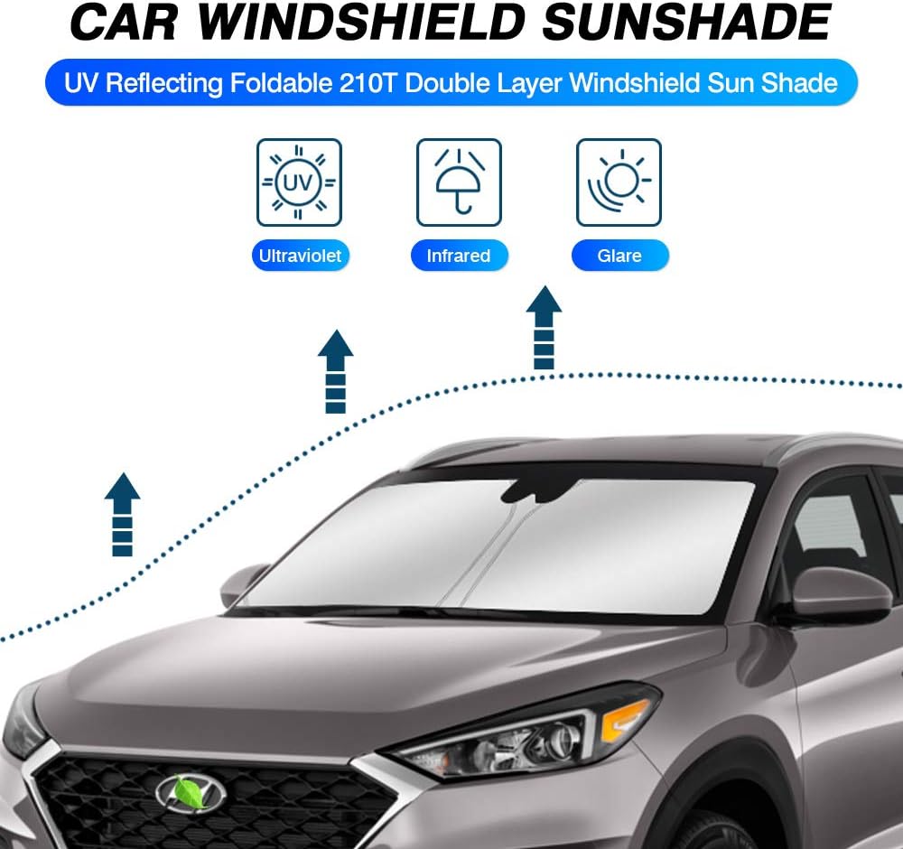 KUST Windshield Sun Shade for 2016-2021 Hyundai Tucson Window Sun Visor Protector Foldable Blocks UV Rays Keep Your Car Cooler (Not for 2022 Tucson)