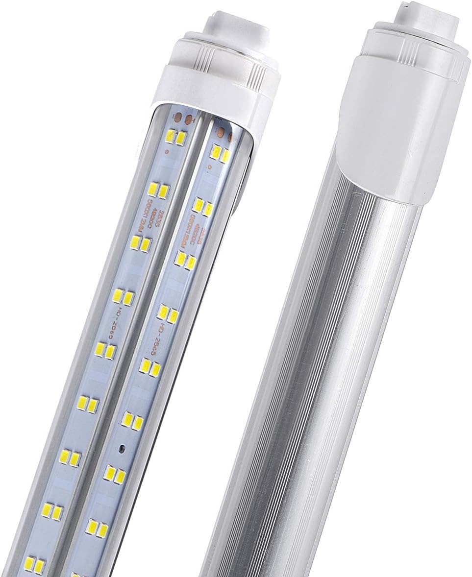 4 Pack, 120W 8ft R17D LED Tube Light, F96t12 HO 8 Foot Bulbs, 96'' Shop Light to Replace T8 T12 Fluorescent Bulbs, 100-277V Input, 19800LM, Cold White 6000K, Clear Lens