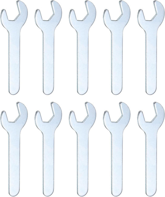 HARFINGTON 10pcs Small Open End Wrench 10x70x1.8mm Metric U-Shaped Single Open Ended Spanner Super Thin Flat Head Galvanizing Wrench for Automotive Repair Furniture Assembly
