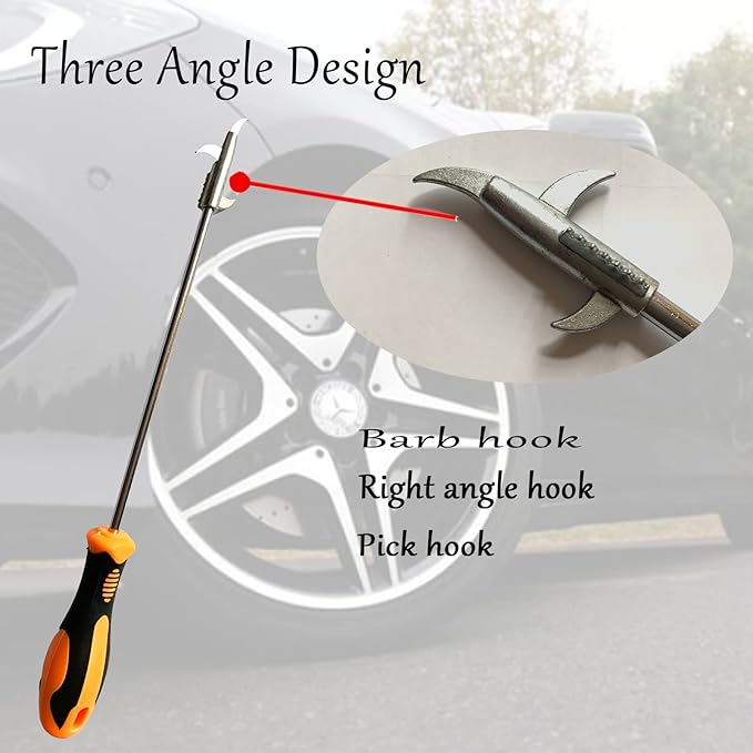 Automotive Tire Stone Cleaning Hook Multifunctional Portable Tire Stone Removal Tool Stainless Steel Car Tyre Protector Repair Tool Wheel Cleaning Tool with Screwdriver