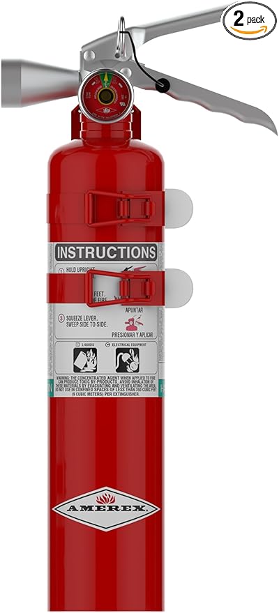 Amerex, 2.5 lb. Halotron I Class B C Fire Extinguisher, Pack of 2