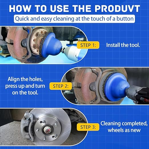 Wheel Hub Grinder Cleaning Tool, 6 inch Wheel Hub Cleaner Resurfacing Kit, Universal Hub Rim Rust Removal Tool with 1/2" Drill Adapter and 2 Pcs Grinding Discs - for Car, Caravan, SUV, Truck