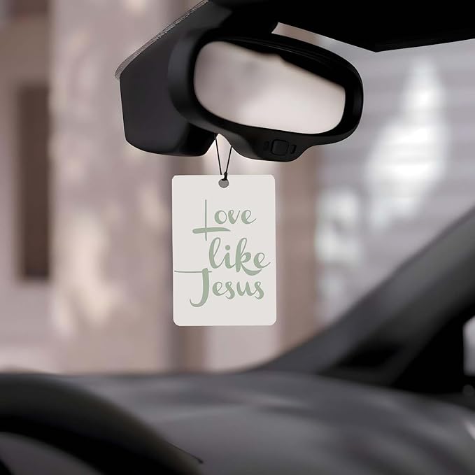 Christian Scripture Car Air Freshener 4Pcs, Inspirational Bible Quotes Hanging Scents,Light Green Bible Quote Gift Air Freshener Hanging in Car Wardrobe Drawer or Book.