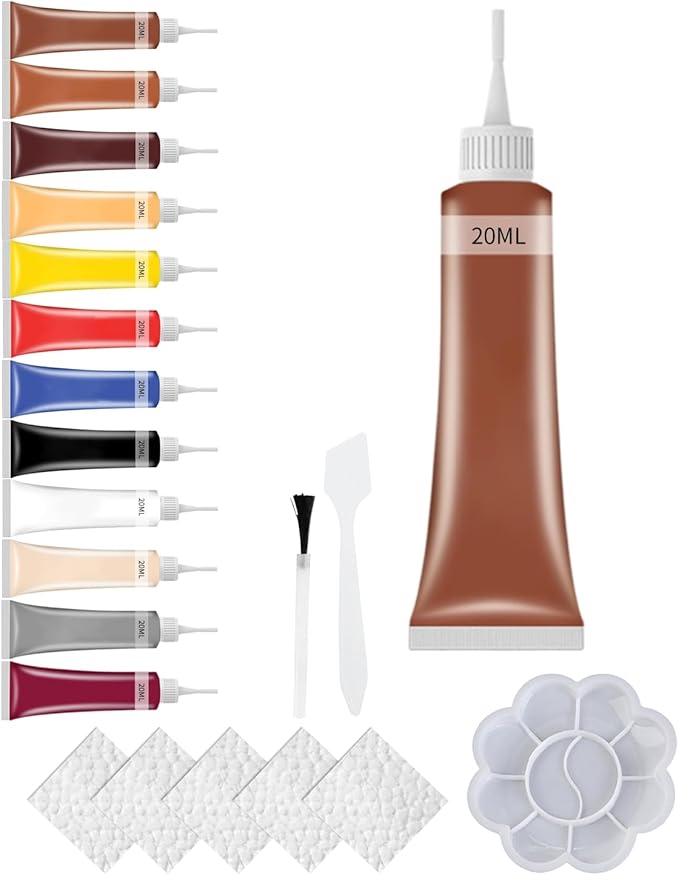 2025 New Advanced Leather Repair Gel, Upgrade Leather Repair Kit for Car Seat Vinyl Repair Kit, Professional Leather Repair Coloured Cream Gel, Multifunctional Couch and Jacket Repair Kit (Coffee)