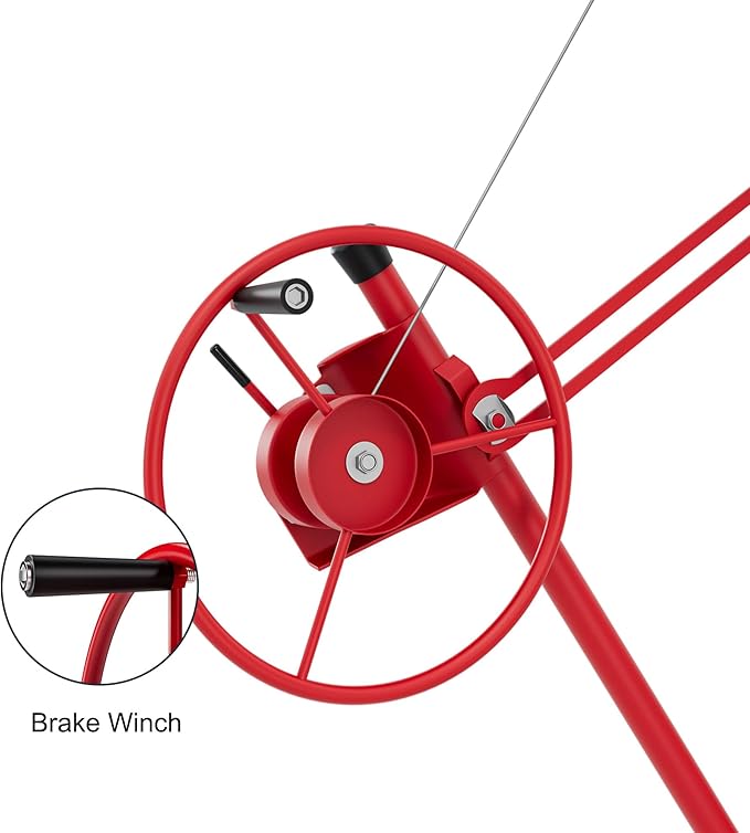 16FT Drywall Lift Sheetrock Lift, Drywall Lift Panel Hoist with Telescopic Arm, 150LBS Capacity, Drywall Jack Lift for Home Improvement Classic, 4'x16' Panel Size, Bright Red, Steel