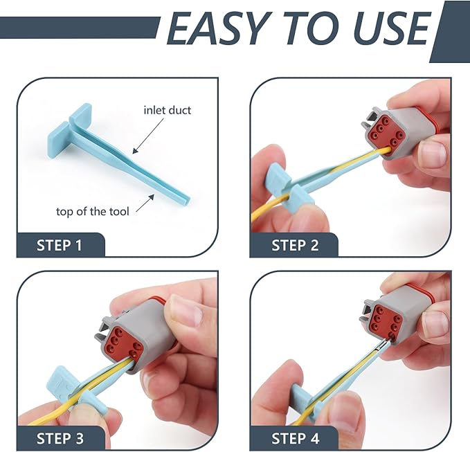 Newdeli 504PCS Deutsch Connector Kit with Crimper 2 3 4 6 8 12 Pin DT Connectors with Deutsch Crimp Tool 14-20AWG Pin Removal Tool Size 16 Solid Contacts Automotive Electrical Wire Connectors