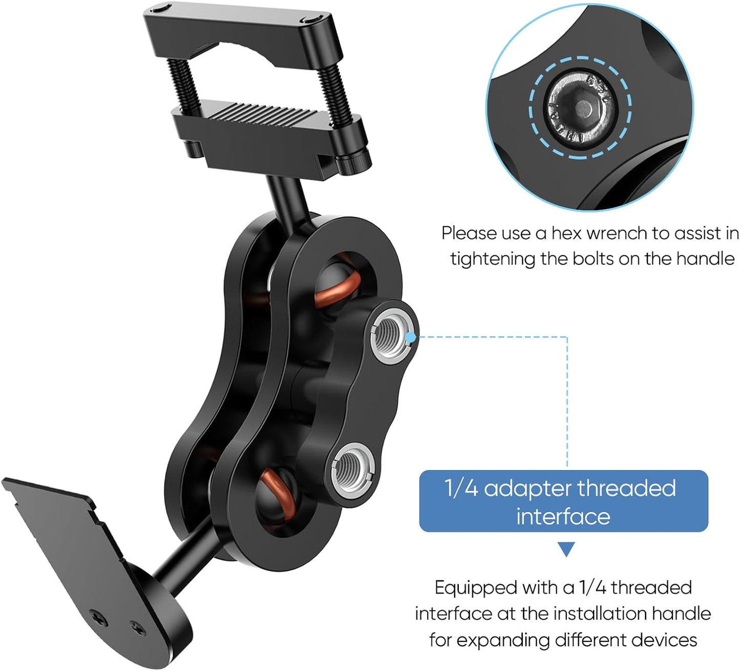 Radar Detector Mount Rearview Mirror Bracket, Car Truck Mirror Radar Mount Bracket, Aluminum Rearview Mirror Rod Mount (for Escort Max / Max2/ MAX360 Radar )