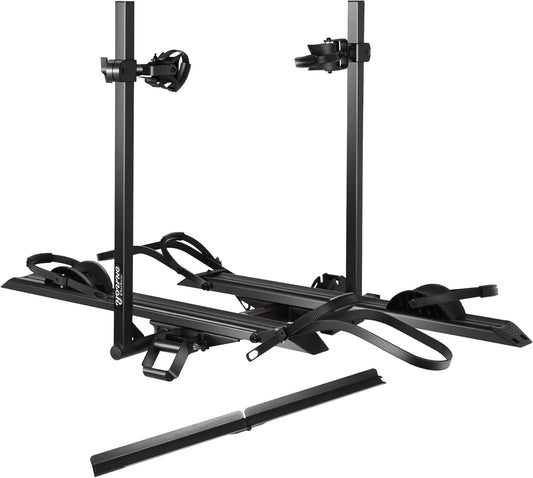 200LBS EZ-FOLD Aluminum 2-Ebike Carrier with Ramp for Bikes and Electric Bike, Car SUV Truck Van RV and Trailer