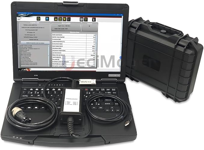 Diesel Laptops for Deutz Diagnostic Scanner Tool for Deutz DeCOM SerDia Support CAN K/L-Line with Serida 4.0 Dongle Software+Serpic (Adapter with 4.0 Dongle+Serpic(CF54))