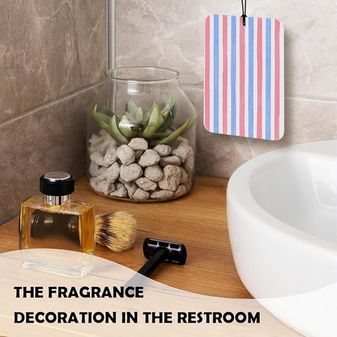 Patriotic Wine American Flag Car Air Freshener 3 Pcs, Independence Day Patriotic Striped Fireworks Cocktail Air Freshener Hanging Decor for Cars Closet Drawer Books Accessories Gifts