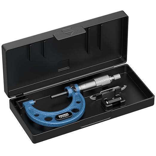 HDLNKAK Outside Micrometer, 1-2" Machinist Micrometer, 0.0001" Graduation Micrometer Set, Alloy Precision Micrometer, Machinist Tool, Micrometer Standard with Case.