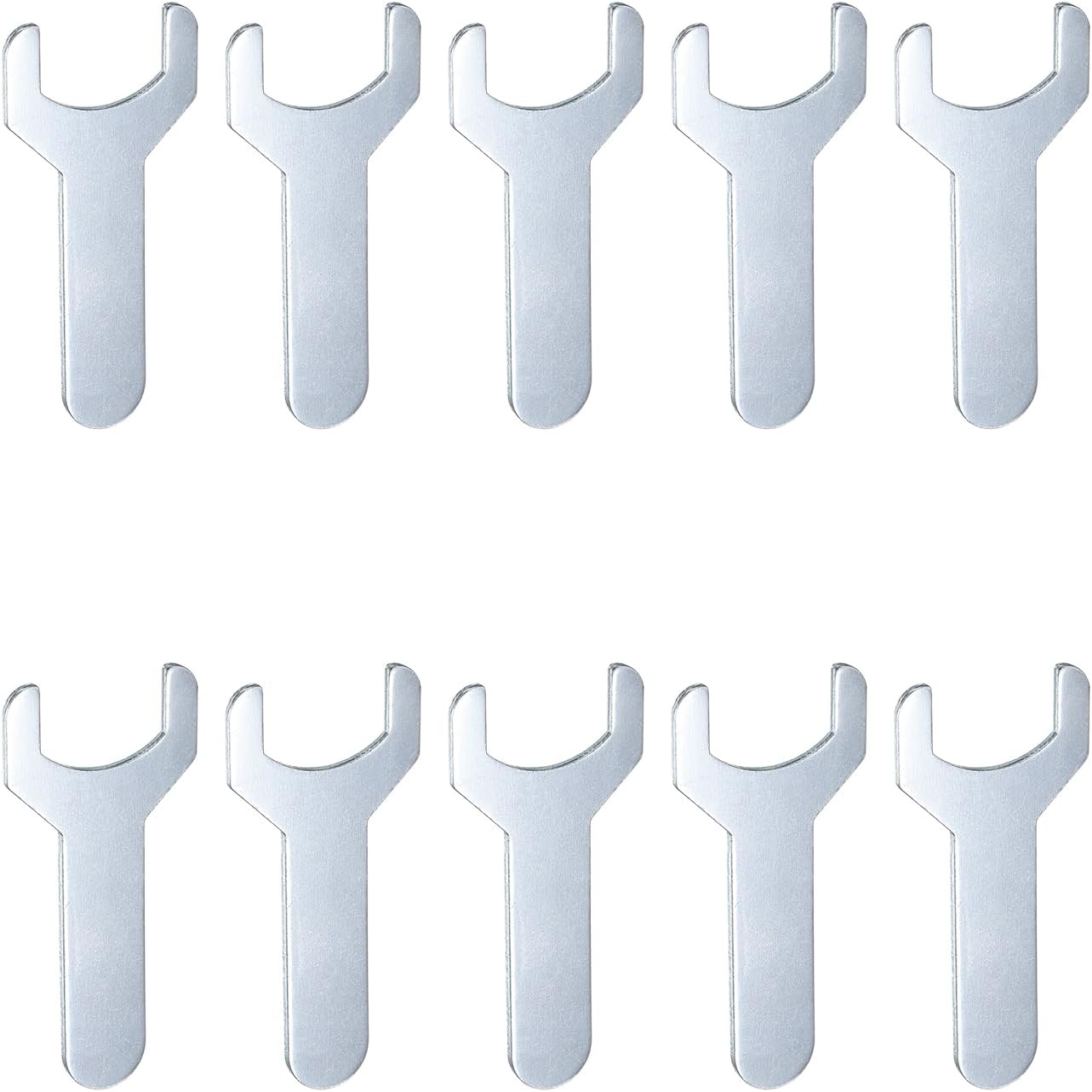 HARFINGTON 10pcs Small Wrench 22x70x2mm Metric U-Shaped Single Open Ended Spanner Super Thin Flat Head Galvanizing Wrench for Automotive Repair Furniture Assembly