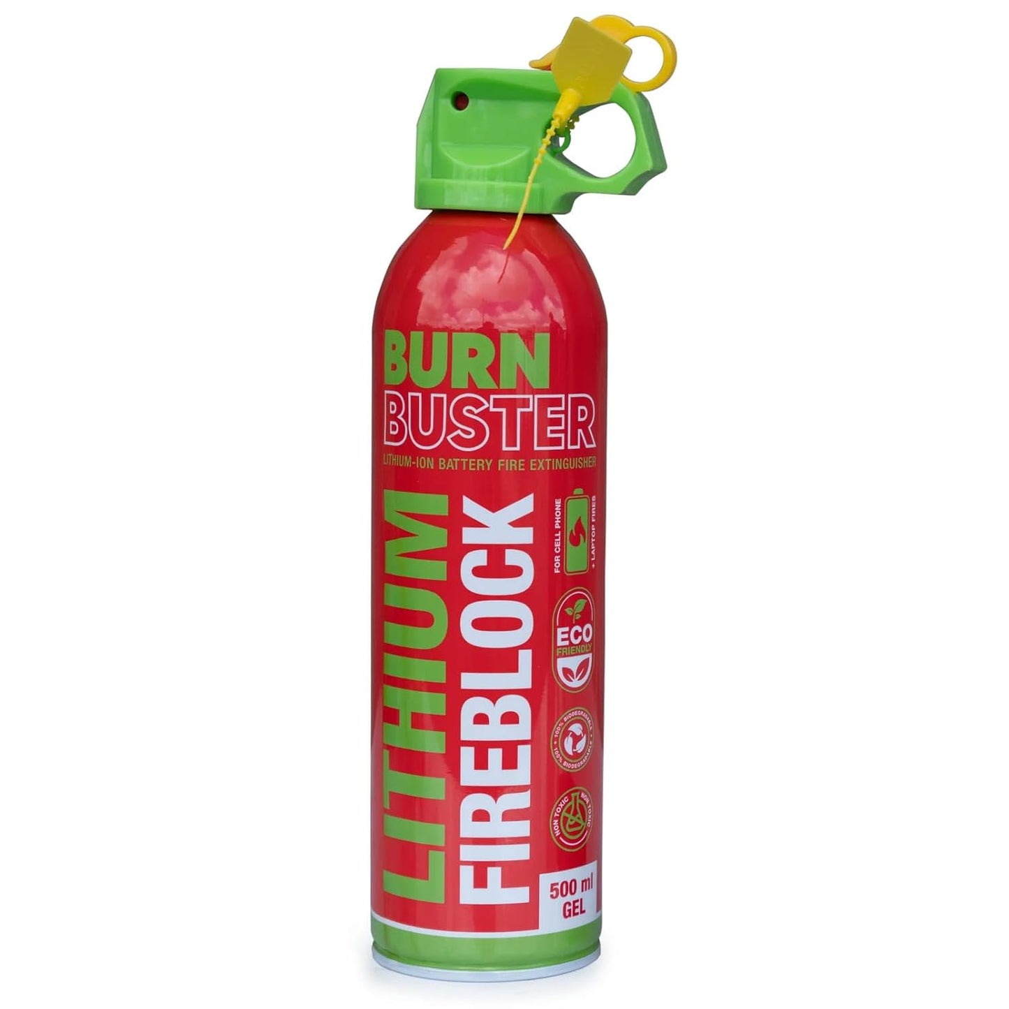 Lithium-Ion Fire Extinguishing Gel - Battery Fire Suppression Gel for Electronics, Stops Thermal Runaway, Non-Toxic, Eco-Friendly, 14oz Canister, Made in USA