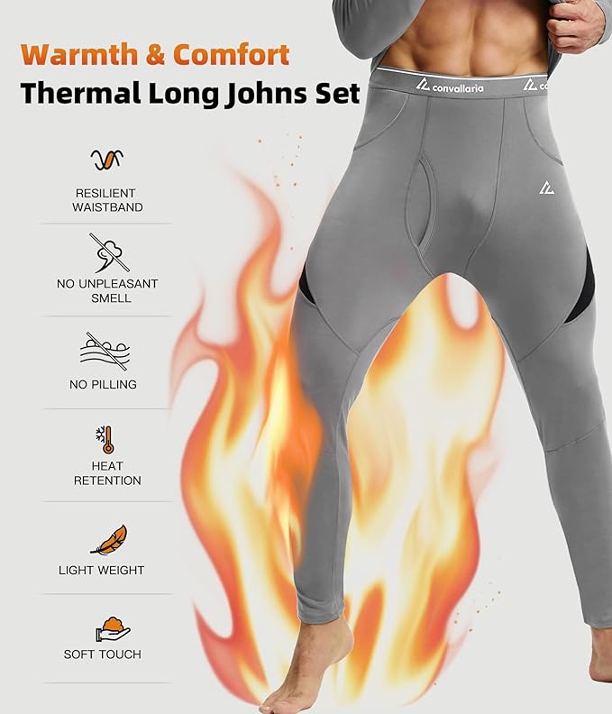 CL convallaria Thermal Underwear Long Johns Set Mens Winter Gift Hunting Gear Sport Base Layer Bottom Top