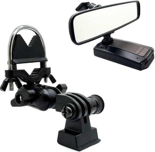Newly Revised M1 M2 Camera Compatible - UBolt Rearview Mirror Stem Mount w/Magnetic Cradle for Escort IX IXc Max360C MKII Max3 Max4 MaxCam Redline EX GT360 Cobra DualPro RAD700i Radar Detectors
