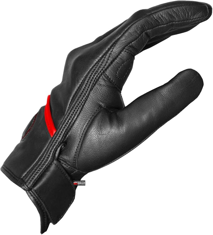 Jackets 4 Bikes Motorcycle Gloves - Premium Leather for Men Women, Touchscreen, Non-Slip, Motorbike Cruiser Street Biker Protector Glove