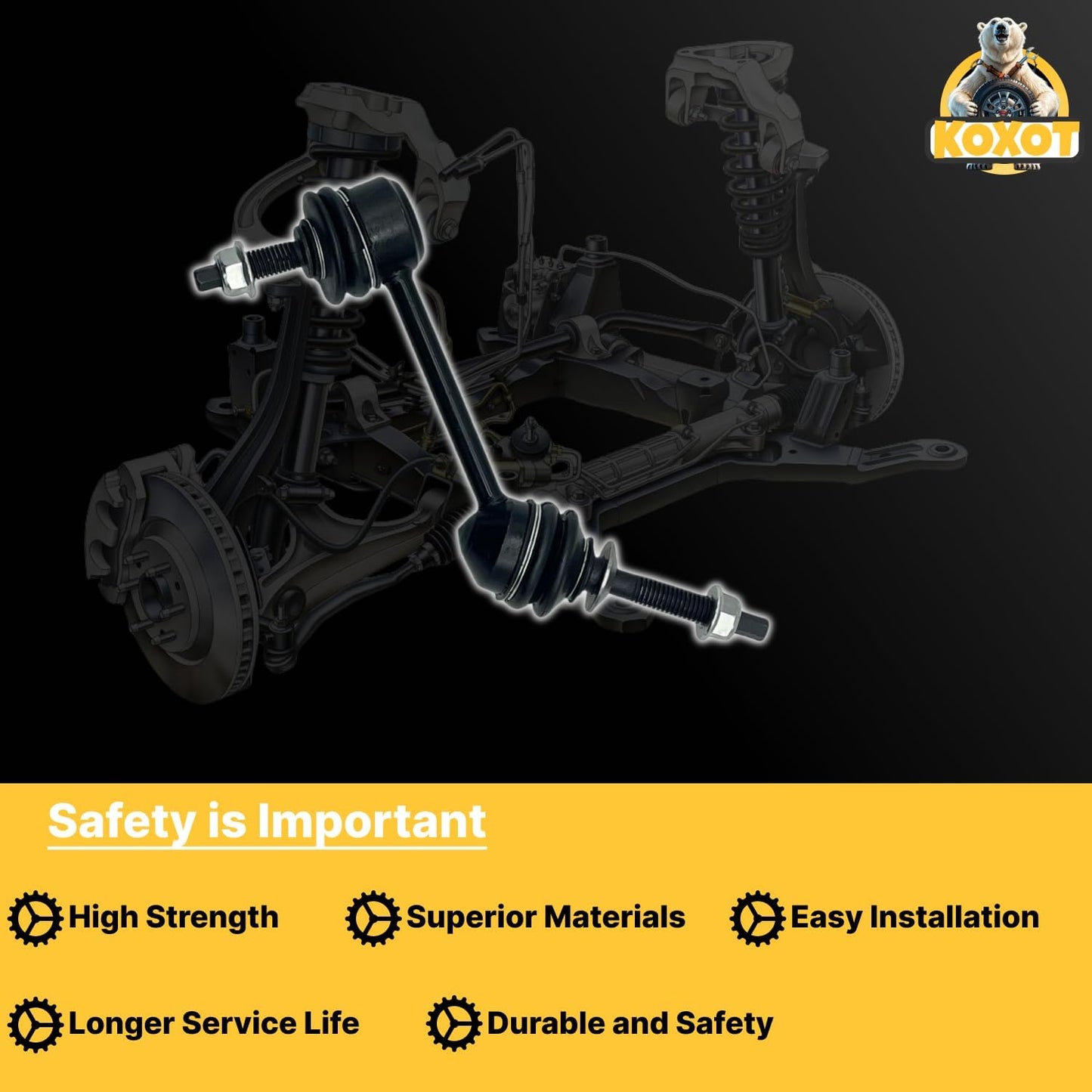 2Pcs K80140 Front Sway Bar Stabilizer Link for Ford 2003-11 Crown Victoria, Lincoln 2003-11 Town Car, Front Sway Bar Stabilizer Link For Mercury 2003-11 Grand Marquis, 2003-2004 Marauder